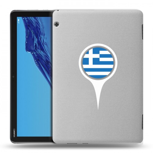 Полупрозрачный дизайнерский силиконовый с усиленными углами чехол для Huawei MediaPad T5 флаг греции
