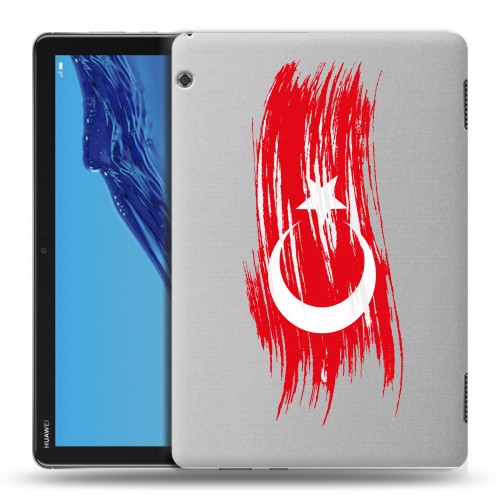 Полупрозрачный дизайнерский силиконовый чехол для Huawei MediaPad T5 Флаг Турции