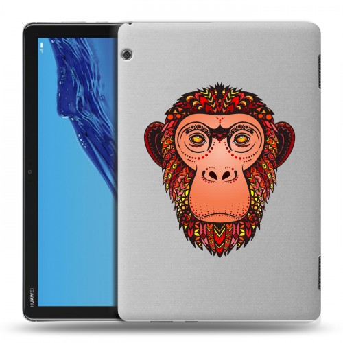 Полупрозрачный дизайнерский пластиковый чехол для Huawei MediaPad T5 Прозрачные обезьяны