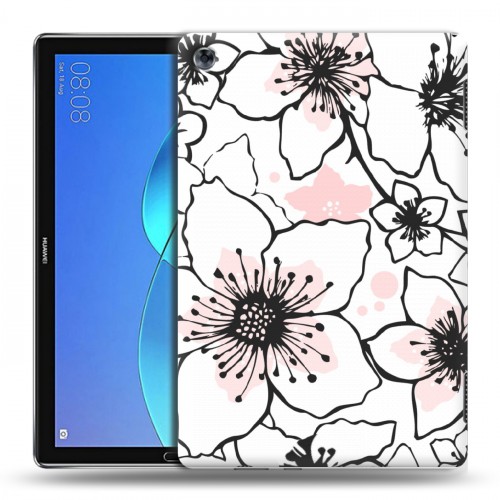 Дизайнерский силиконовый чехол для Huawei MediaPad M5 Lite Японские розовые мотивы