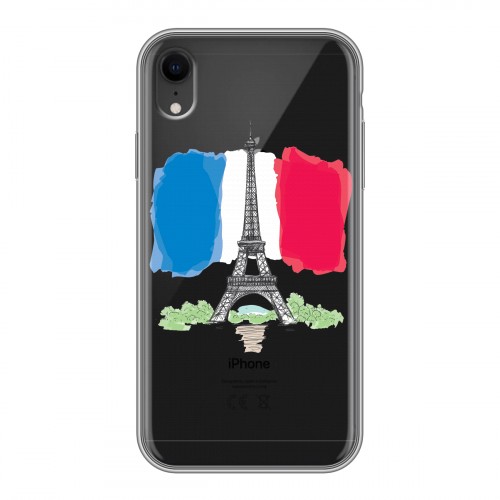 Полупрозрачный дизайнерский силиконовый чехол для Iphone Xr Флаг Франции