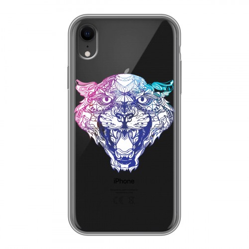 Дизайнерский силиконовый чехол для Iphone Xr Прозрачные леопарды