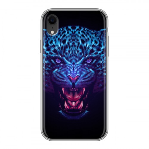 Дизайнерский силиконовый чехол для Iphone Xr Ультрафиолетовые животные