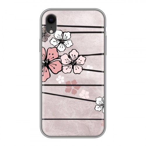 Дизайнерский силиконовый чехол для Iphone Xr Японские розовые мотивы