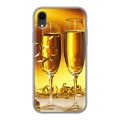 Дизайнерский силиконовый чехол для Iphone Xr Новогодние бокалы