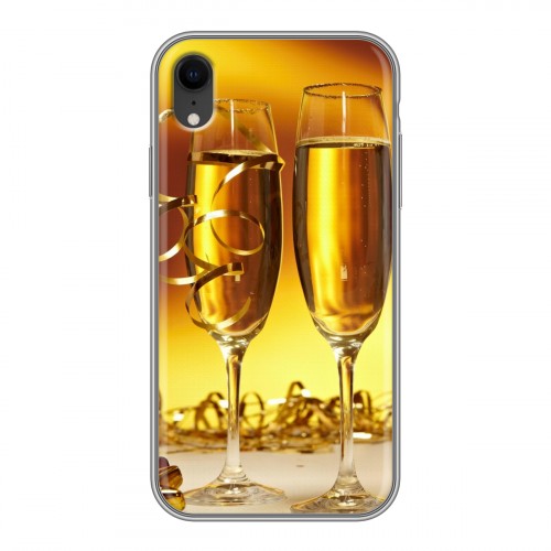 Дизайнерский силиконовый чехол для Iphone Xr Новогодние бокалы