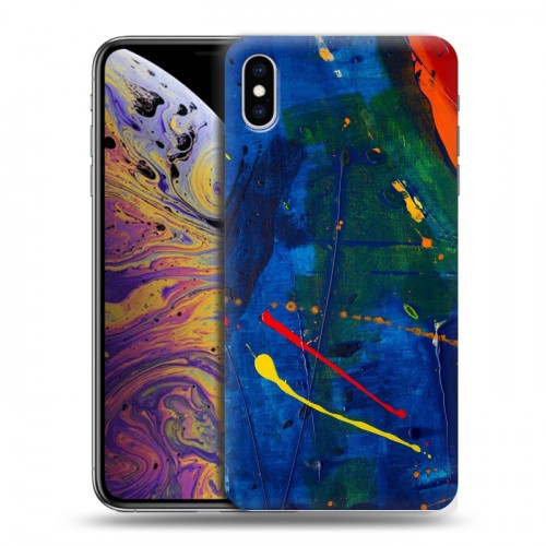 Дизайнерский силиконовый чехол для Iphone Xs Max Мазки краски