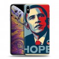 Дизайнерский силиконовый чехол для Iphone Xs Max Барак Обама