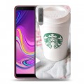 Дизайнерский силиконовый с усиленными углами чехол для Samsung Galaxy A7 (2018) Кофе напиток