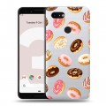 Полупрозрачный дизайнерский пластиковый чехол для Google Pixel 3 Прозрачные пончики