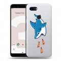 Полупрозрачный дизайнерский пластиковый чехол для Google Pixel 3 Прозрачные акулы