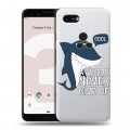 Полупрозрачный дизайнерский пластиковый чехол для Google Pixel 3 Прозрачные акулы