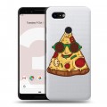 Полупрозрачный дизайнерский пластиковый чехол для Google Pixel 3 Прозрачная Пицца