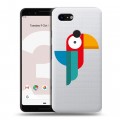 Полупрозрачный дизайнерский пластиковый чехол для Google Pixel 3 Прозрачные попугаи