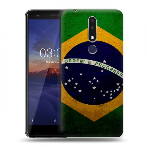 Дизайнерский силиконовый чехол для Nokia 3.1 Plus Флаг Бразилии