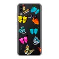 Полупрозрачный дизайнерский пластиковый чехол для Huawei Honor 8C прозрачные Бабочки 