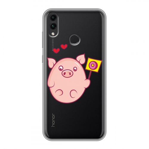 Полупрозрачный дизайнерский пластиковый чехол для Huawei Honor 8C Прозрачные свинки