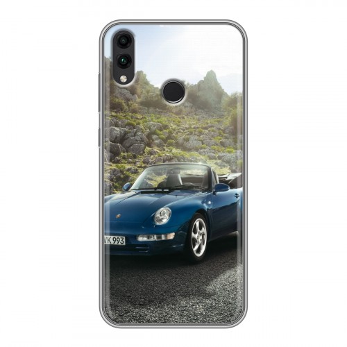 Дизайнерский силиконовый с усиленными углами чехол для Huawei Honor 8C Porsche