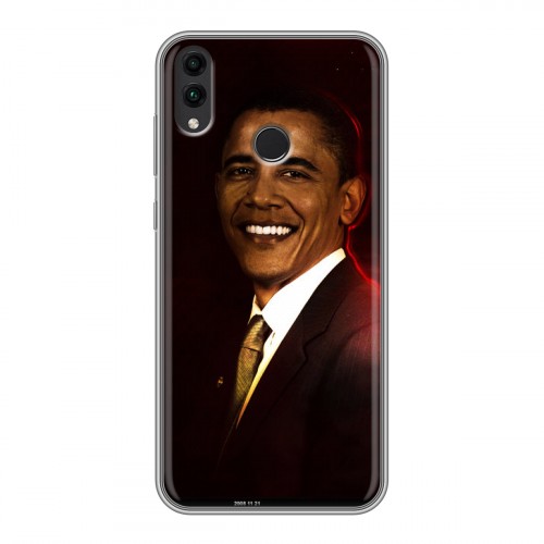 Дизайнерский силиконовый с усиленными углами чехол для Huawei Honor 8C Барак Обама