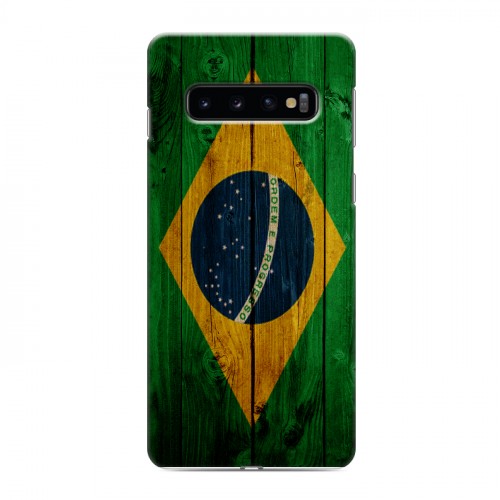 Дизайнерский силиконовый чехол для Samsung Galaxy S10 Флаг Бразилии