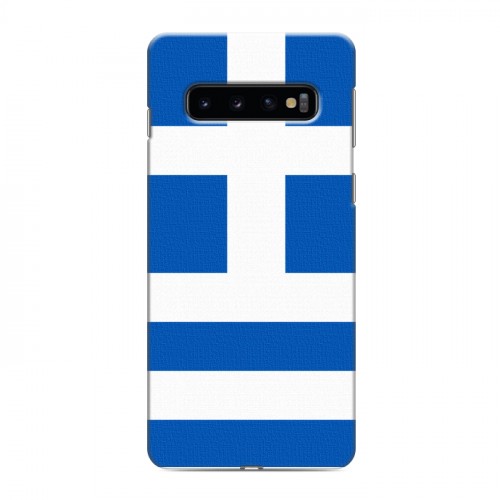 Дизайнерский силиконовый чехол для Samsung Galaxy S10 Флаг Греции