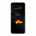 Полупрозрачный дизайнерский пластиковый чехол для Samsung Galaxy S10 Plus Флаг Германии