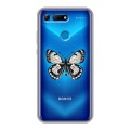 Полупрозрачный дизайнерский силиконовый чехол для Huawei Honor View 20 прозрачные Бабочки 