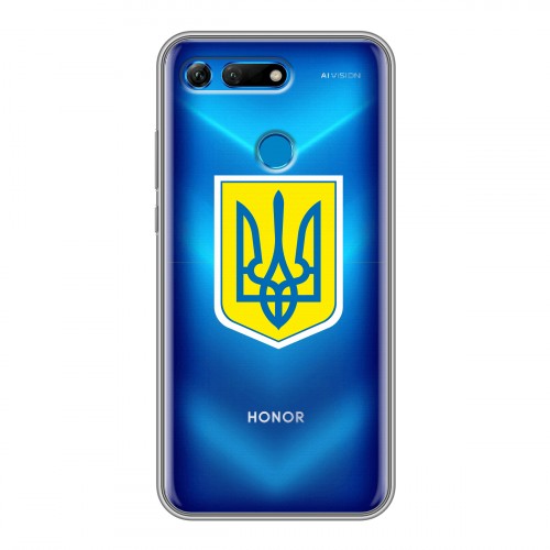 Полупрозрачный дизайнерский пластиковый чехол для Huawei Honor View 20 Флаг Украины