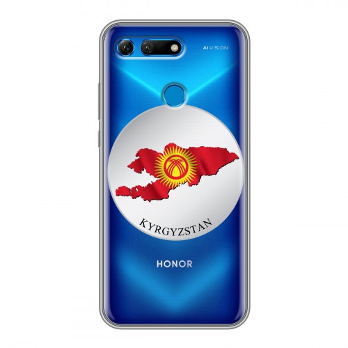 Полупрозрачный дизайнерский пластиковый чехол для Huawei Honor View 20 флаг Киргизии