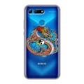 Полупрозрачный дизайнерский пластиковый чехол для Huawei Honor View 20 Прозрачные Драконы