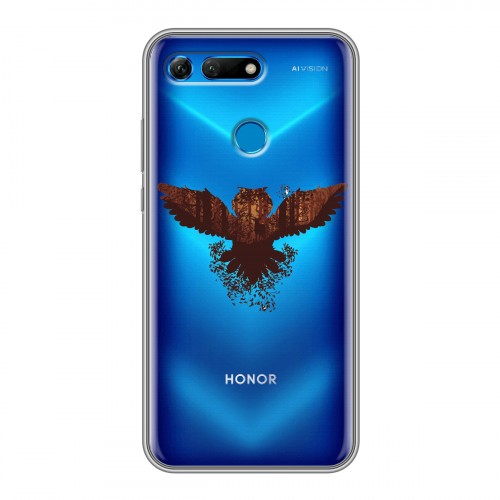 Полупрозрачный дизайнерский силиконовый чехол для Huawei Honor View 20 Прозрачные совы
