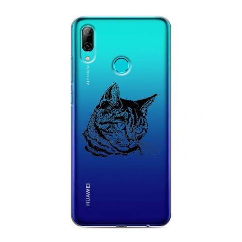 Полупрозрачный дизайнерский пластиковый чехол для Huawei P Smart (2019) Прозрачные кошки