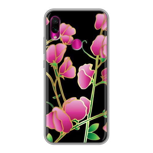 Дизайнерский силиконовый чехол для Xiaomi RedMi Note 7 Люксовые цветы