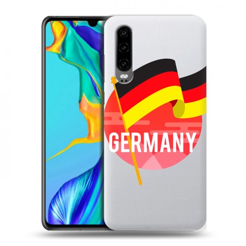 Полупрозрачный дизайнерский пластиковый чехол для Huawei P30 Флаг Германии