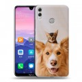 Дизайнерский пластиковый чехол для Huawei Honor 8X Max Собака и котенок