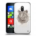 Дизайнерский пластиковый чехол для Nokia Lumia 620 Прозрачные леопарды