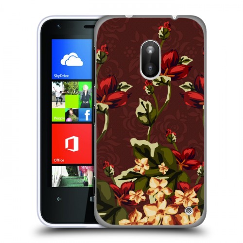 Дизайнерский пластиковый чехол для Nokia Lumia 620 Цветочный арт-деко