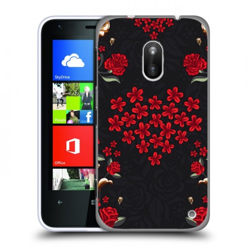 Дизайнерский пластиковый чехол для Nokia Lumia 620 Цветочный арт-деко