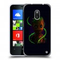 Дизайнерский пластиковый чехол для Nokia Lumia 620 Неоновые супергерои