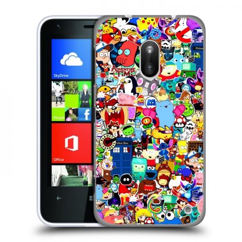 Дизайнерский пластиковый чехол для Nokia Lumia 620 Яркие стикеры