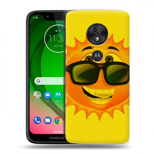Дизайнерский пластиковый чехол для Motorola Moto G7 Play Солнце