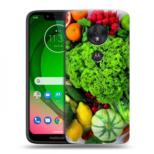 Дизайнерский пластиковый чехол для Motorola Moto G7 Play Овощи