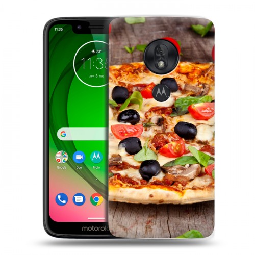 Дизайнерский пластиковый чехол для Motorola Moto G7 Play Пицца