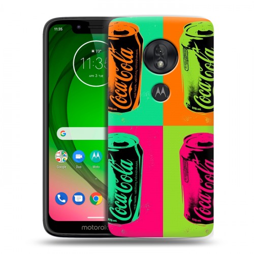 Дизайнерский пластиковый чехол для Motorola Moto G7 Play Coca-cola