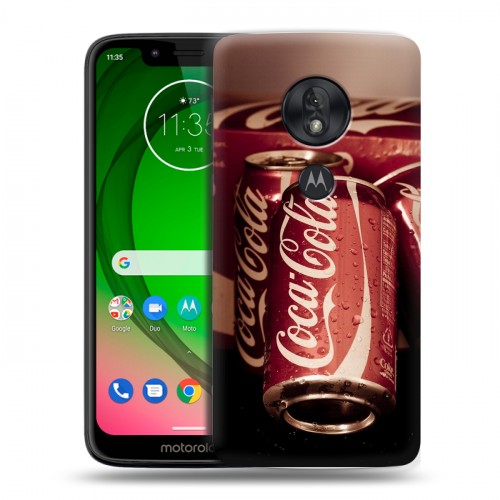 Дизайнерский пластиковый чехол для Motorola Moto G7 Play Coca-cola