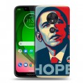 Дизайнерский пластиковый чехол для Motorola Moto G7 Play Барак Обама