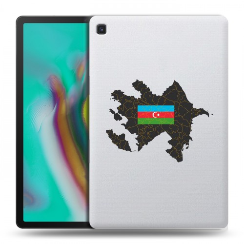 Полупрозрачный дизайнерский пластиковый чехол для Samsung Galaxy Tab S5e Флаг Азербайджана