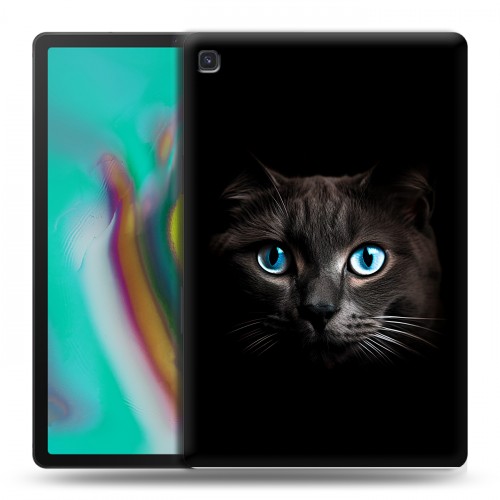 Дизайнерский силиконовый чехол для Samsung Galaxy Tab S5e Кот в темноте