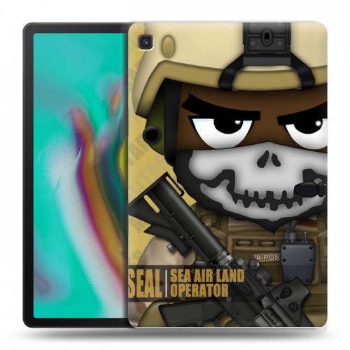 Дизайнерский силиконовый чехол для Samsung Galaxy Tab S5e Армейцы мультяшки