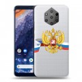 Полупрозрачный дизайнерский пластиковый чехол для Nokia 9 PureView Российский флаг